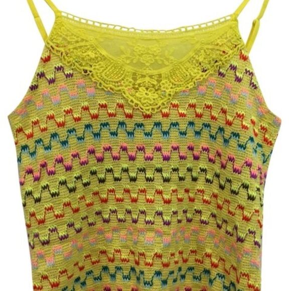 Free People S Crochet & Lace Tank Top Yellow  - Medium - Picture 8 of 8